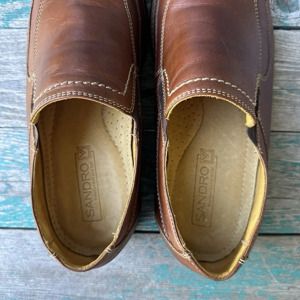 Sandro Moscolini Loafers Men's 11.5D Shoes Cognac Tan Leather Casual Dress 17307